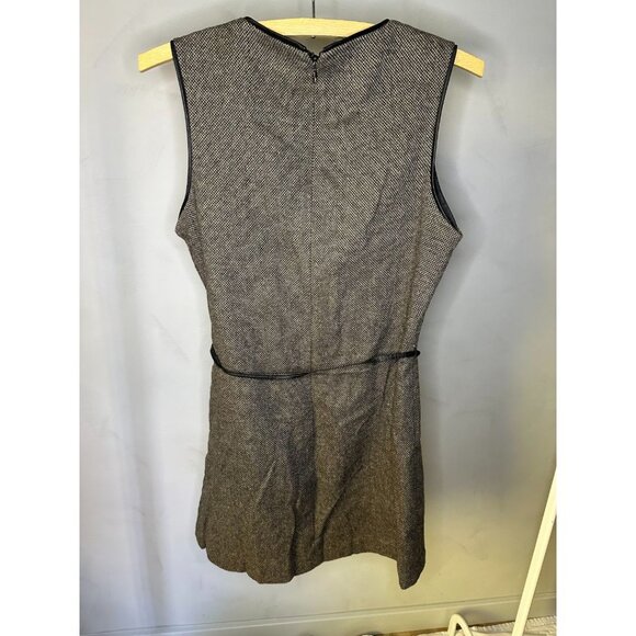 ⚡SOLD⚡ GAP Vintage 90s 60s Wool Sheath Dress Leather Tie Sleeveless Size 6 - Picture 2 of 9